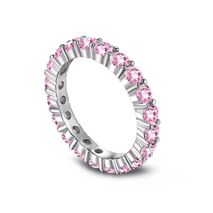 ’Orion’ Rózsaszín cirkóniákkal kirakott ezüst gyűrű